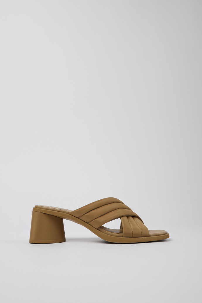 Kiara Brown Textile Cross-strap Sandal for Women