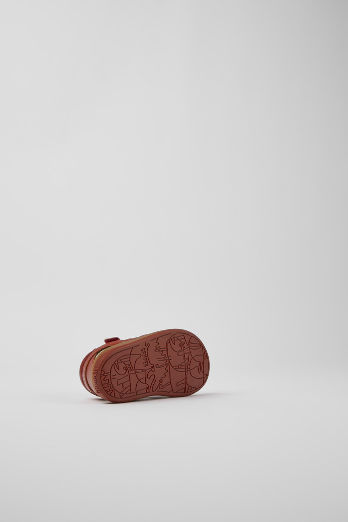 Bicho Red leather sandals for kids