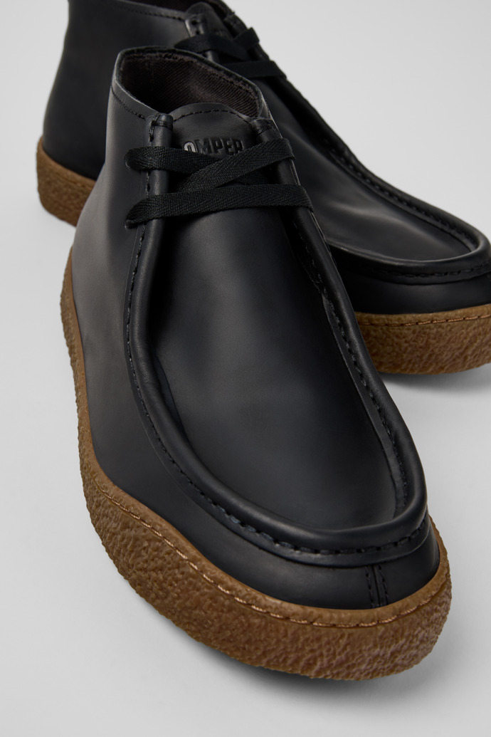 Peu Terreno Black Nubuck Ankle Boots for Men.