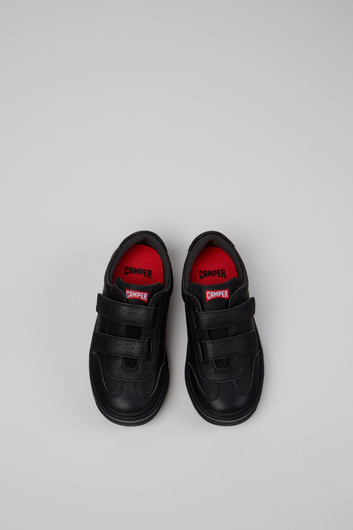 Runner Black Leather and Nubuck Sneakers for Kids.