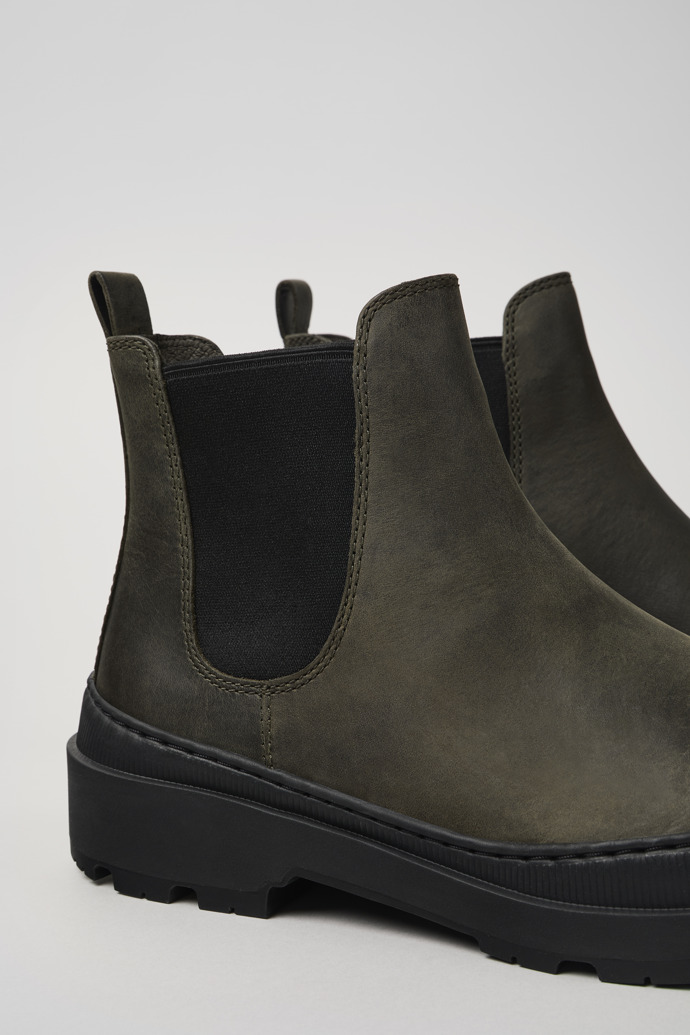 Brutus Trek MICHELIN Green nubuck ankle boots for men