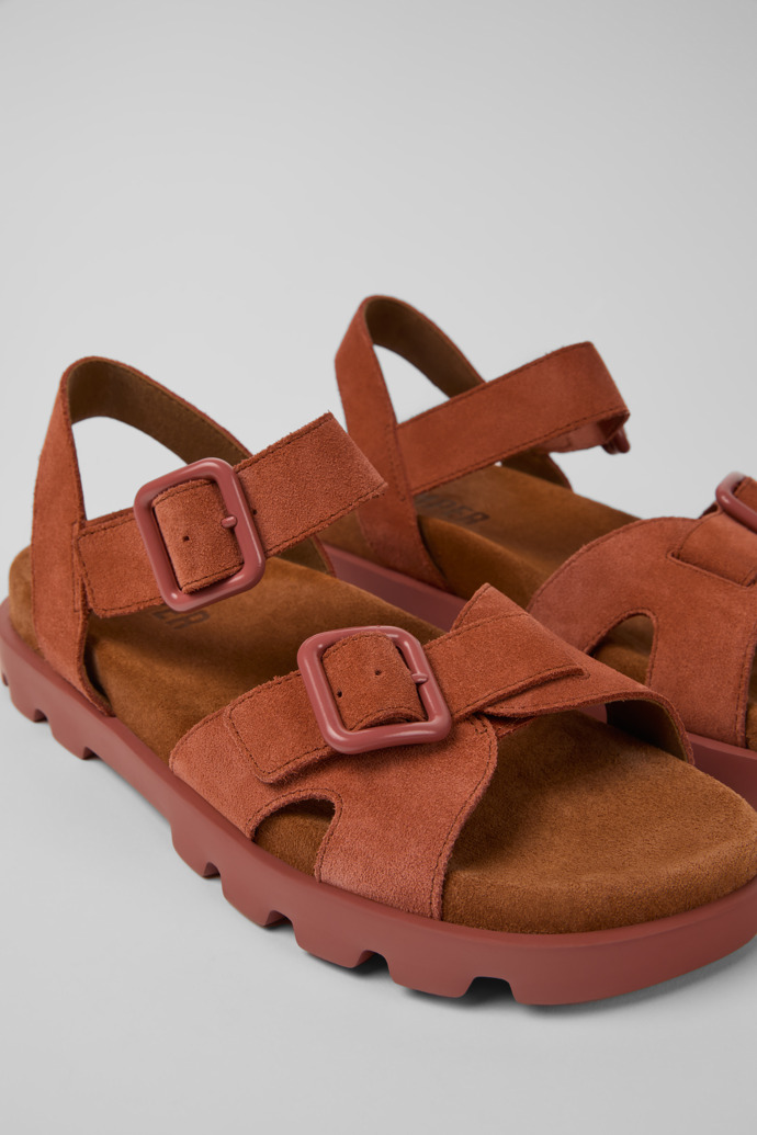 Brutus Sandal Red Nubuck Sandals for Women.