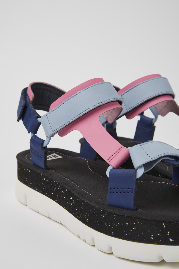 Oruga Up Multicolored leather sandals for women