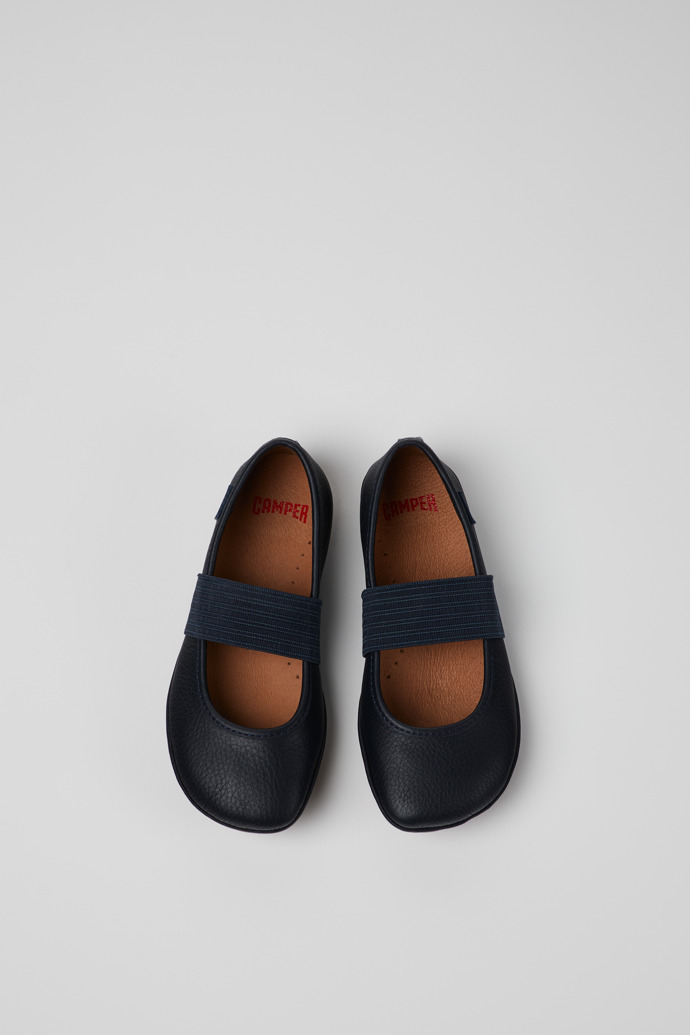 Right Blue Leather Ballerinas for Kids.