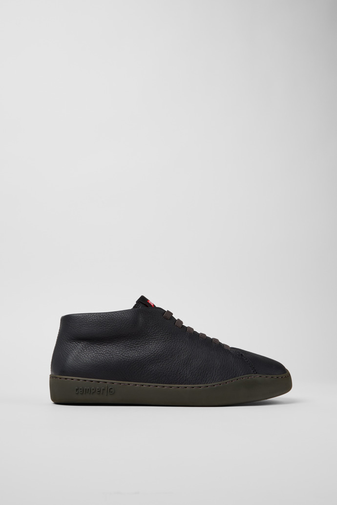 Peu Touring Black Leather Sneaker Boots for Men.