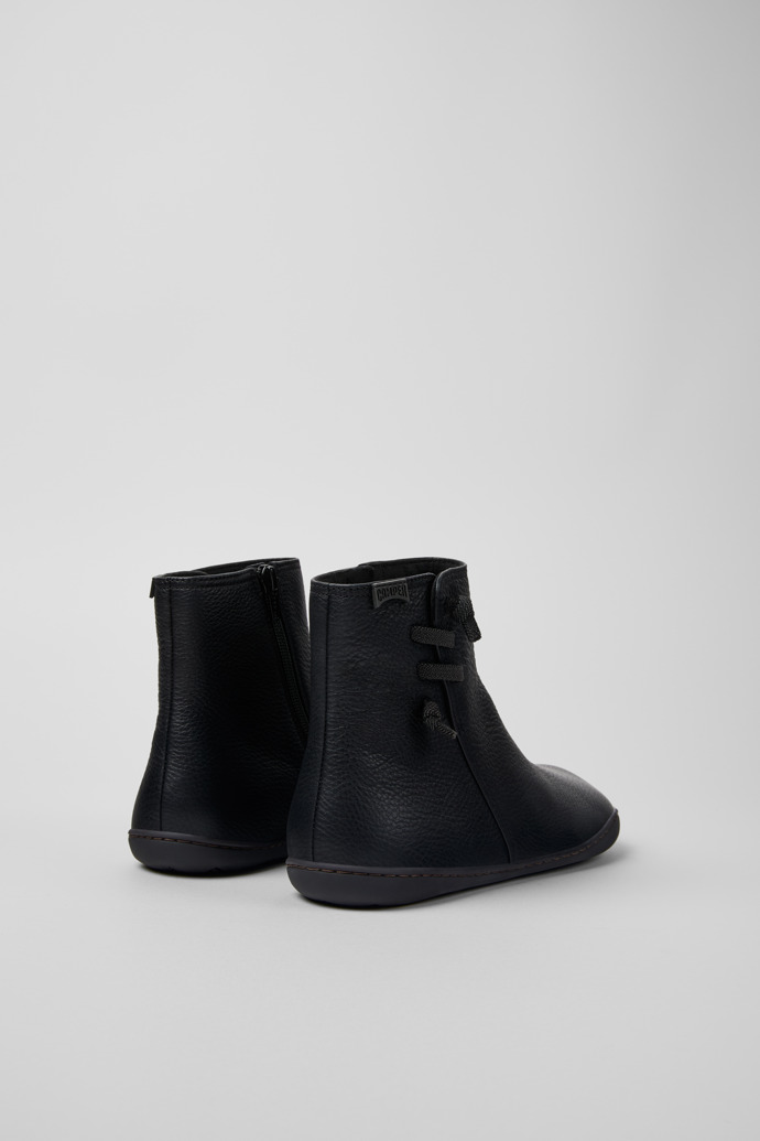 Peu Black Leather Ankle Boots for Women.