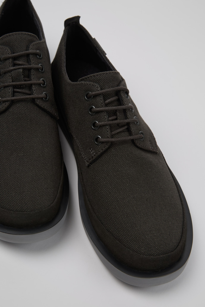 Wagon Gray Recycled Cotton and Nubuck Shoes for Men.