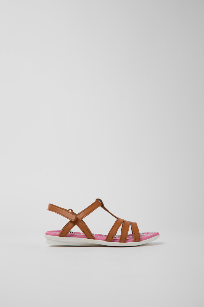 Twins Brown leather sandals for kids