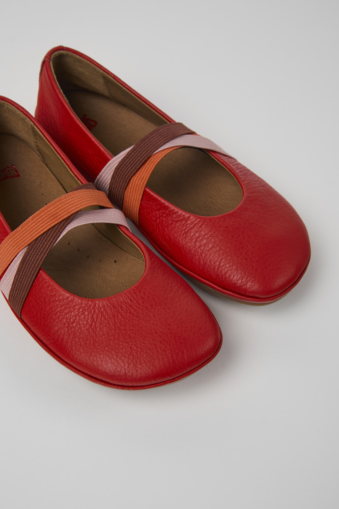 Twins Red leather ballerinas for kids