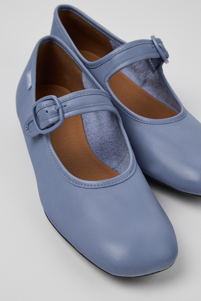 Casi Myra Blue Leather Shoes for Women.