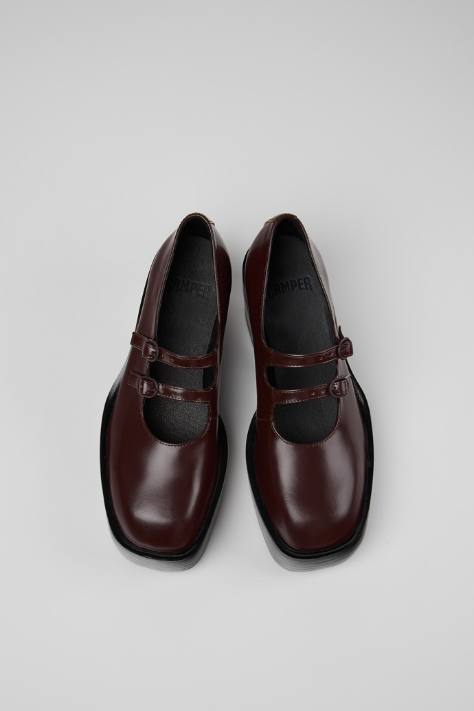 Billie Burgundy Leather Moccasins for Women.