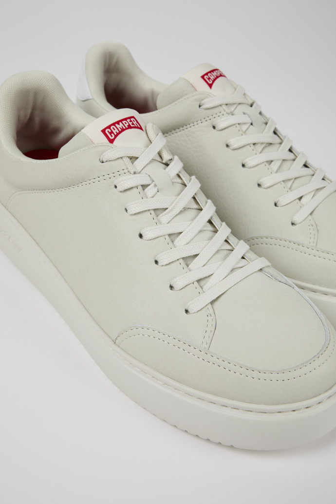 Runner K21 White Leather Sneakers for Men.
