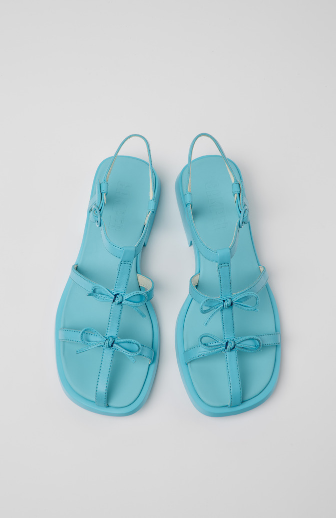 Dana Blue Leather Sandals for Women.