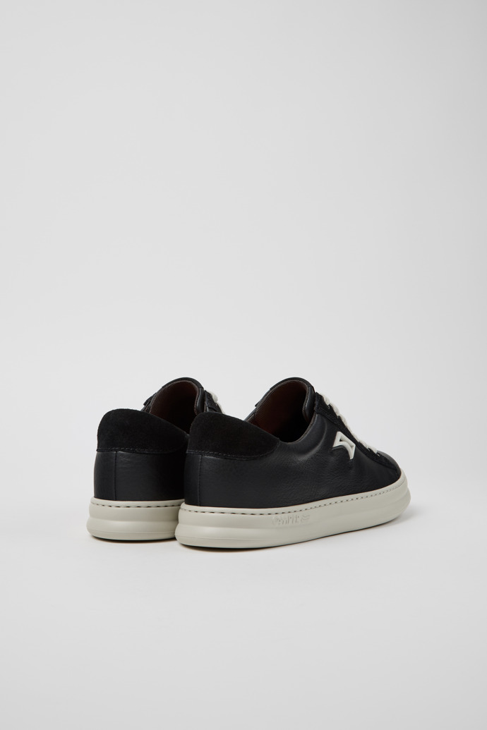 Runner Black Leather and Nubuck Sneakers for Men.