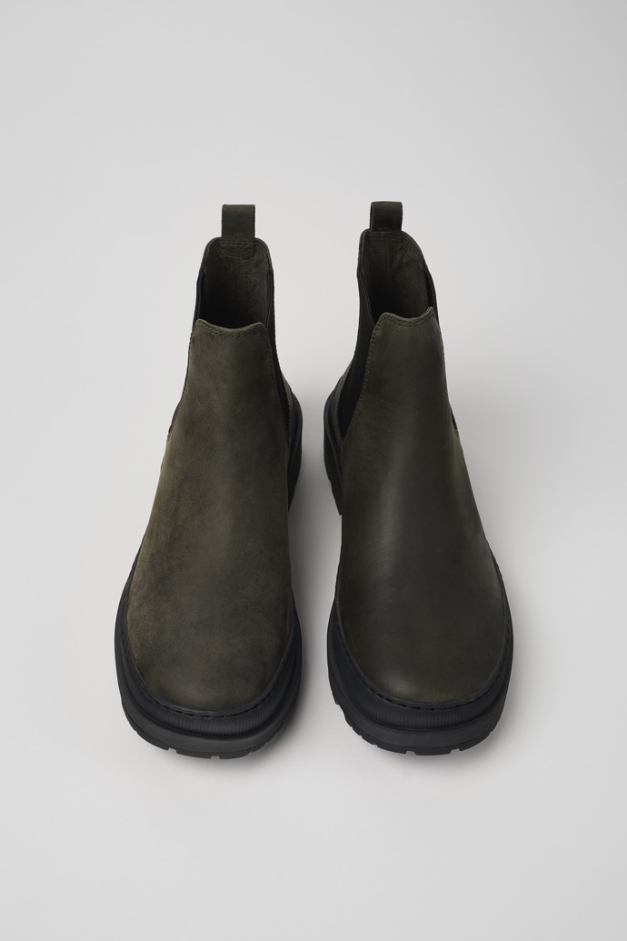 Brutus Trek MICHELIN Green nubuck ankle boots for men