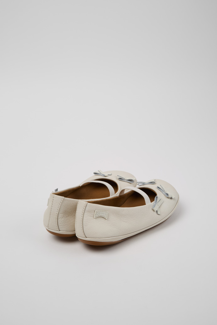 Twins White Leather Ballerina for Kids.