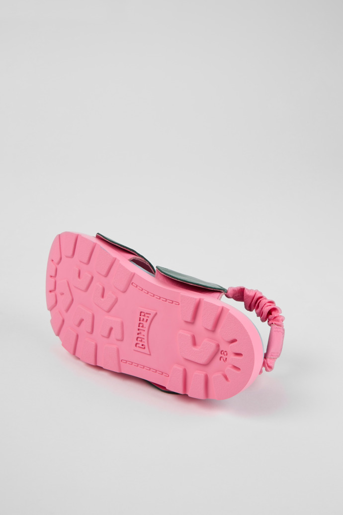 Brutus Sandal Green and pink leather sandals for kids