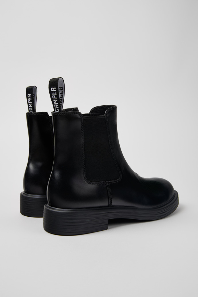 Dean Black Leather Ankle Boots for Men.