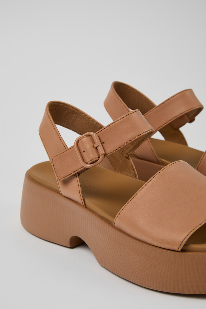 Tasha Nude Leather Sandals for Women.