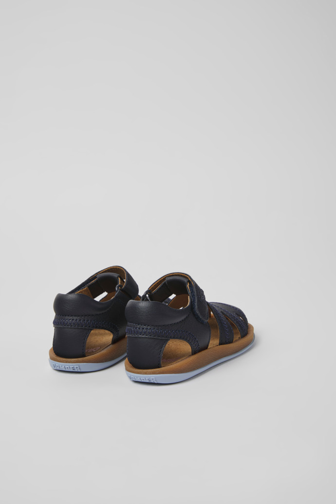 Bicho Navy blue leather sandals for kids