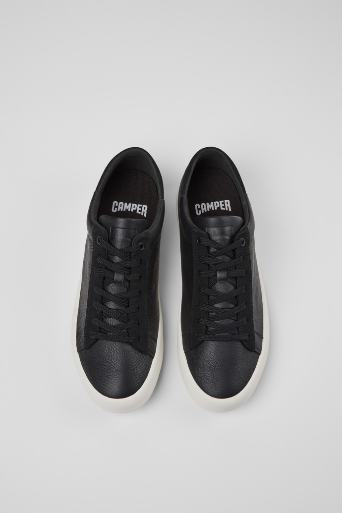 Andratx Black Leather and Nubuck Sneakers for Men.