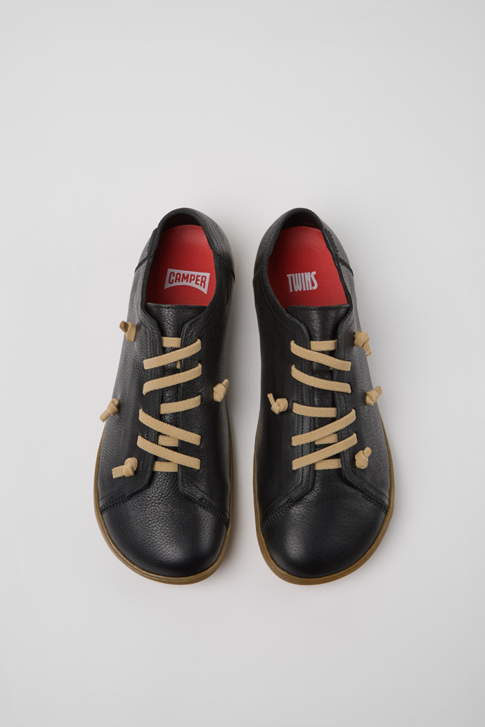 Twins Black Leather Men's Shoe.