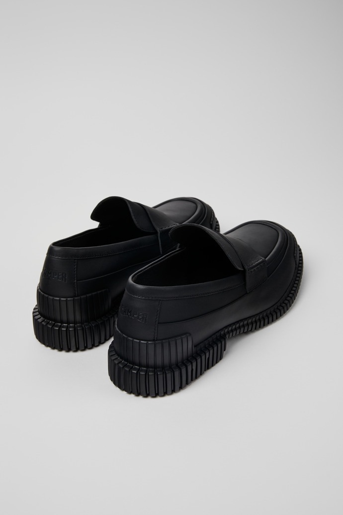 Pix Black Leather Mocasin Shoes for Men.
