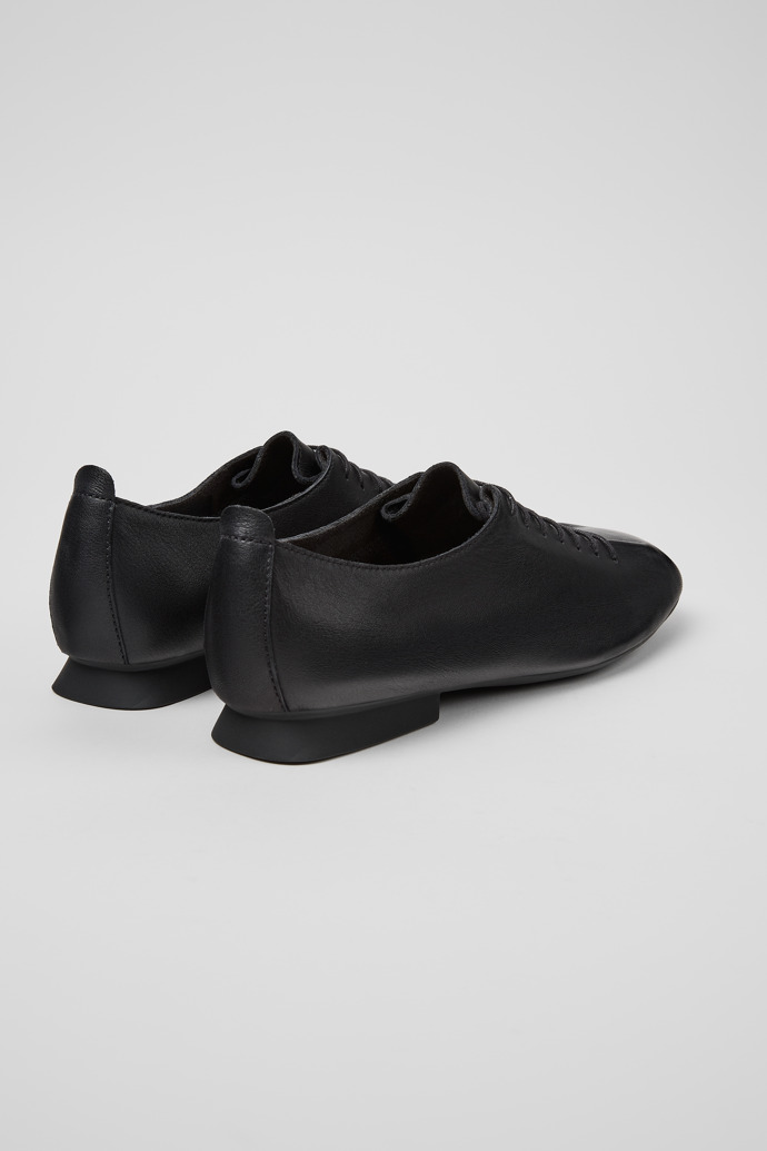 Casi Myra Black Leather Shoes for Women.