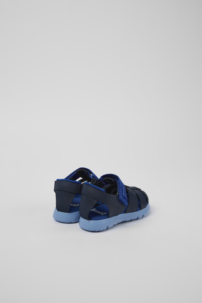 Oruga Blue Leather/Textile Sandal