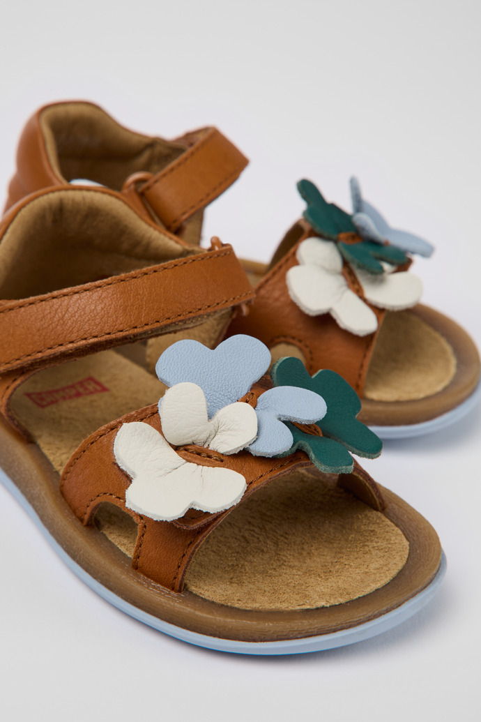 Twins Brown leather sandals for kids