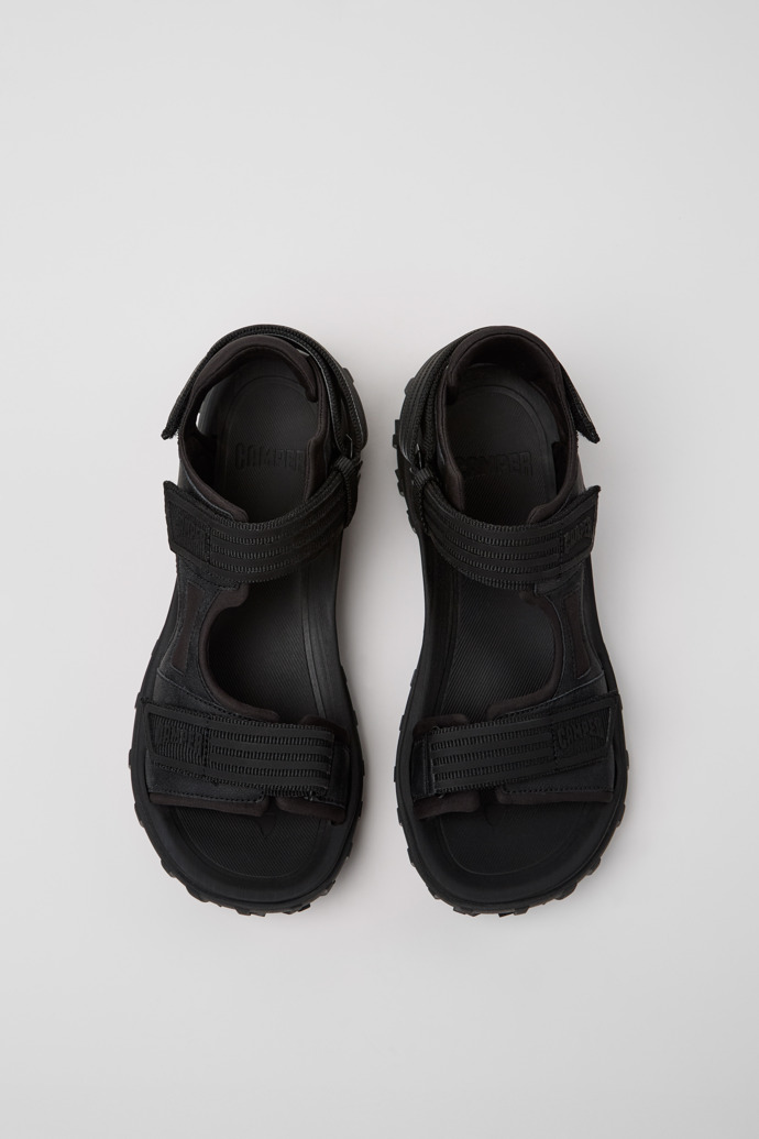 Drift Trail Sandal Black Recycled PET/Leather Sandals for Men.
