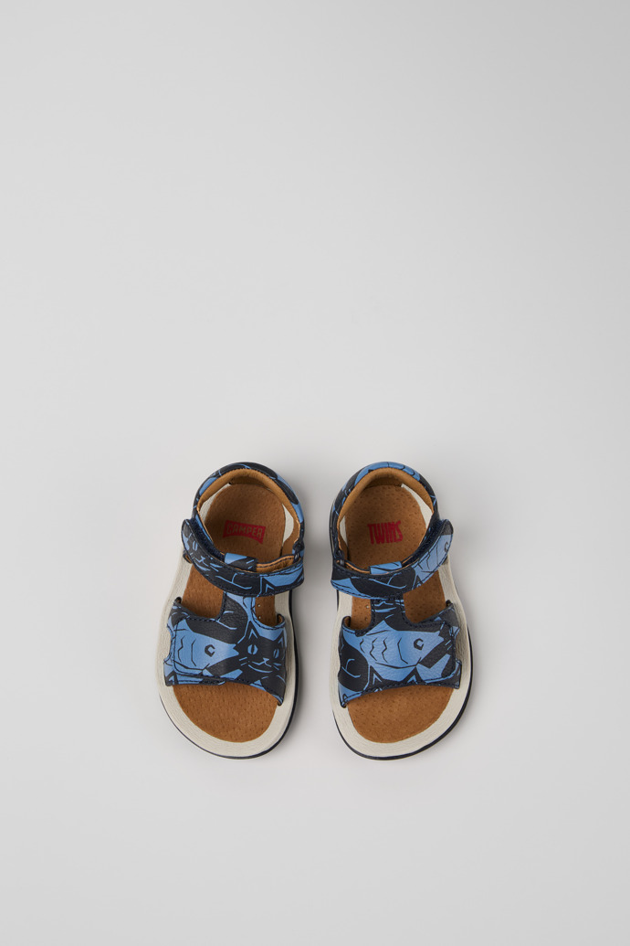 Twins Blue Leather Sandals for Kids.