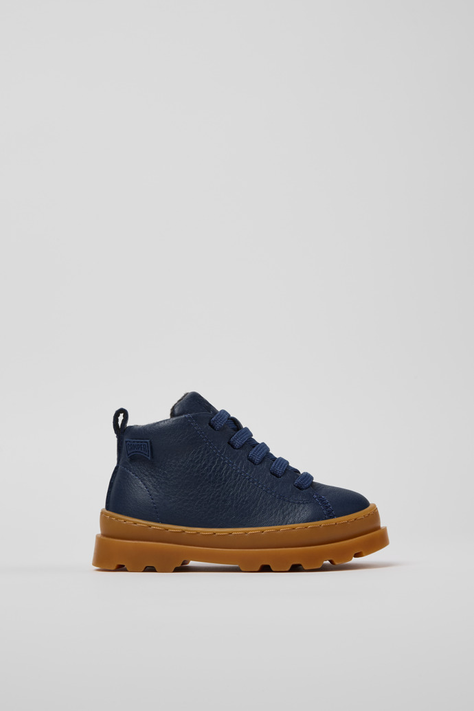 Brutus Blue Leather Ankle Boots for Kids.