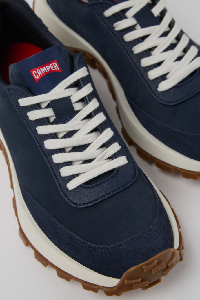 Drift Trail VIBRAM Blue Nubuck and Textile Sneakers for Men.