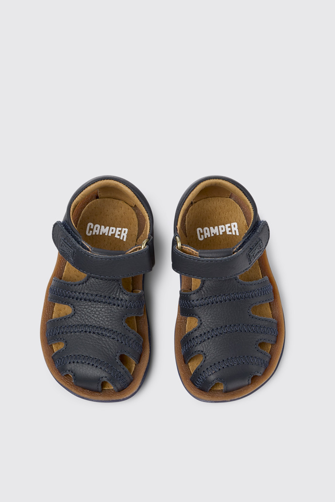 Bicho Closed navy T-strap sandal for kids