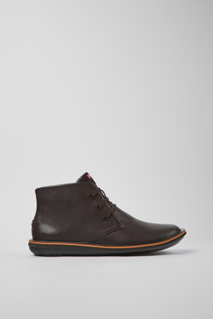 Beetle Brown Leather Ankle Boots for Men.