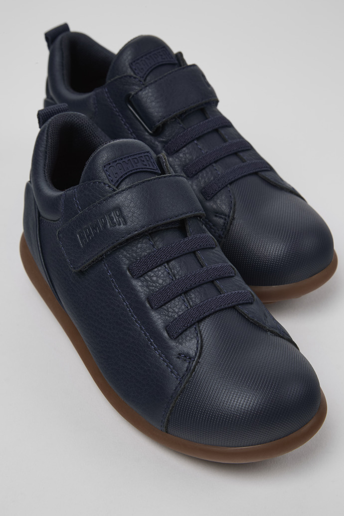 Pelotas Blue Leather and Textile Shoes for Kids.