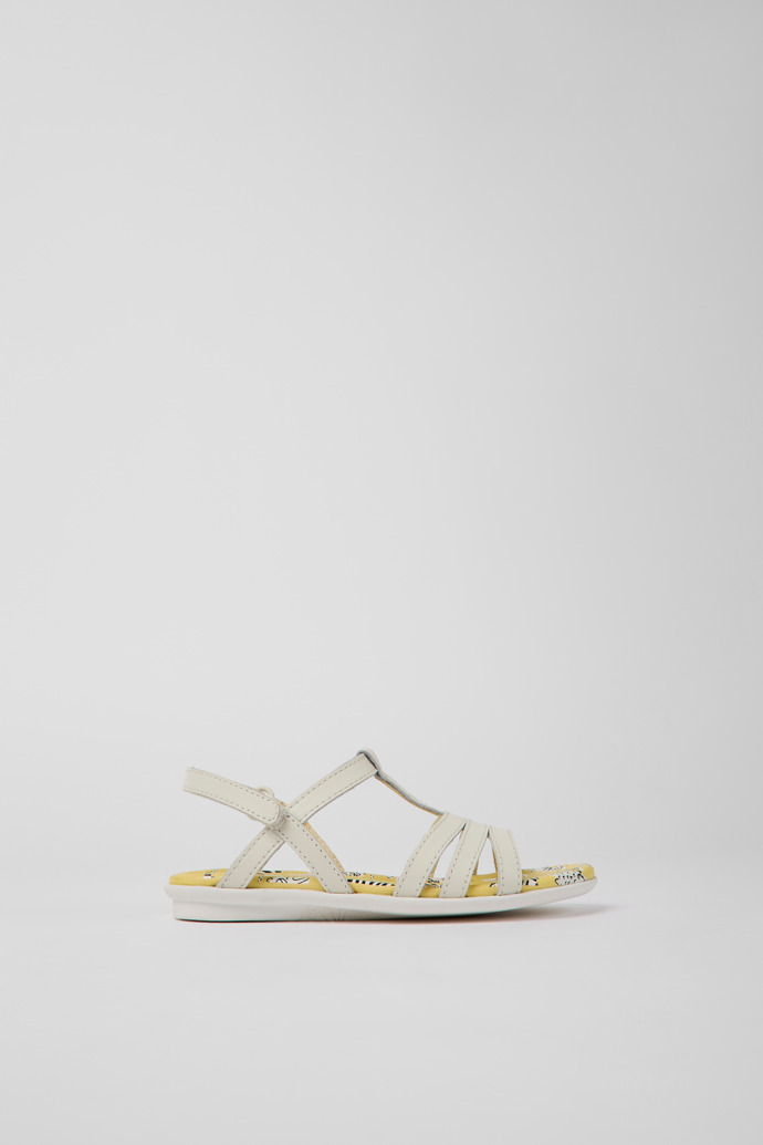 Twins White leather sandals for kids