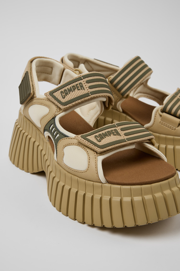 Pix BCN Multicolor Leather and Textile Sandals for Women.