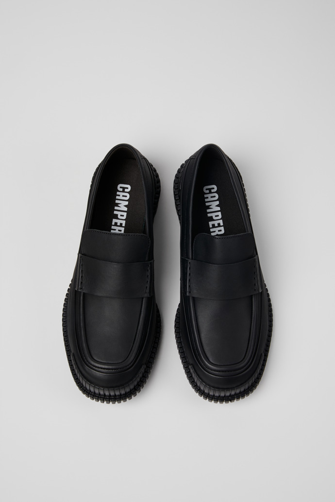Pix Black Leather Mocasin Shoes for Men.