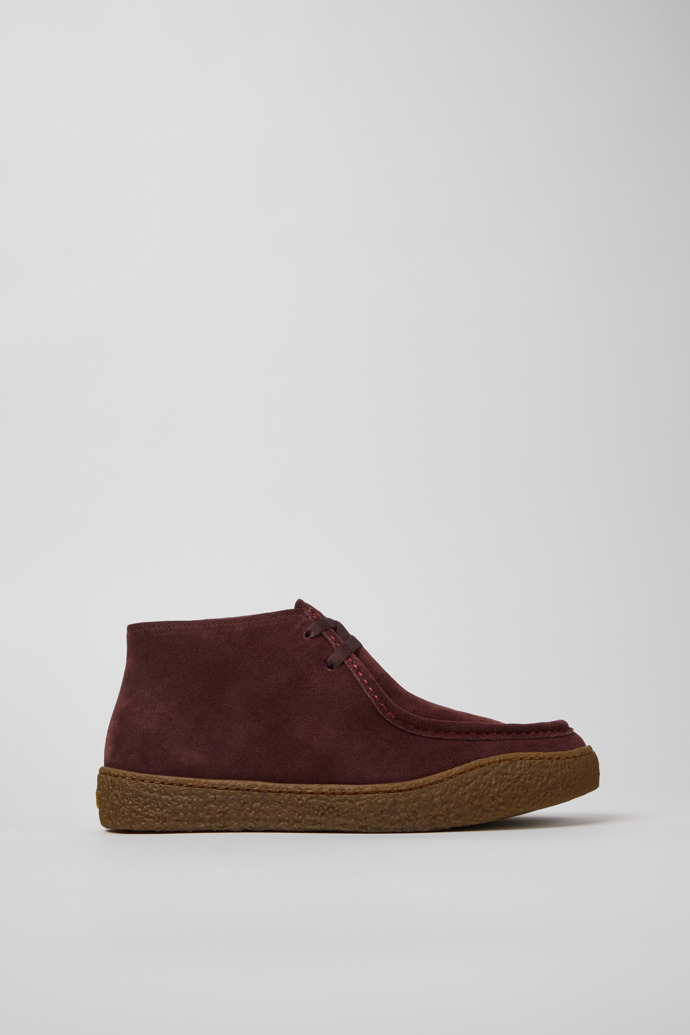 Peu Terreno Burgundy Suede Ankle Boots for Men.