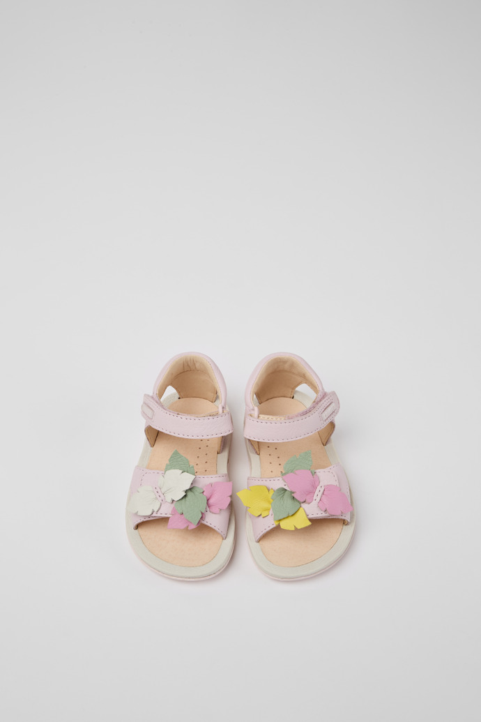 Twins Pink leather sandals for girls