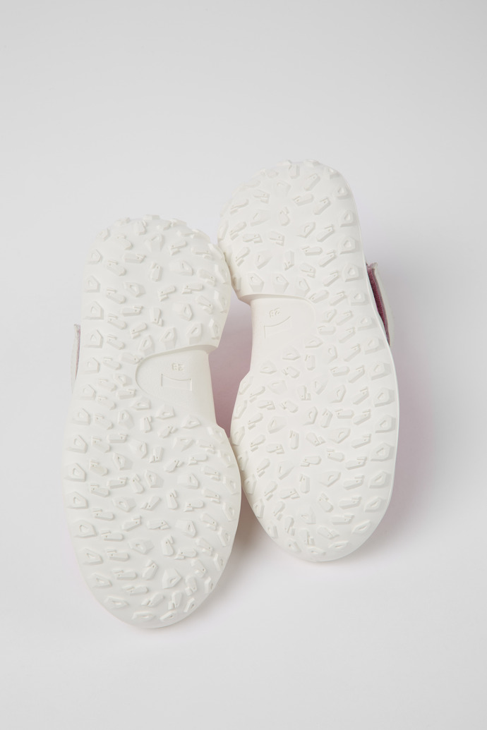 CRCLR Pink leather and textile sneakers for kids