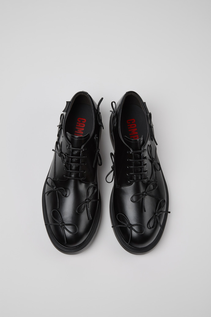 Dean Black Leather Men's Shoes.