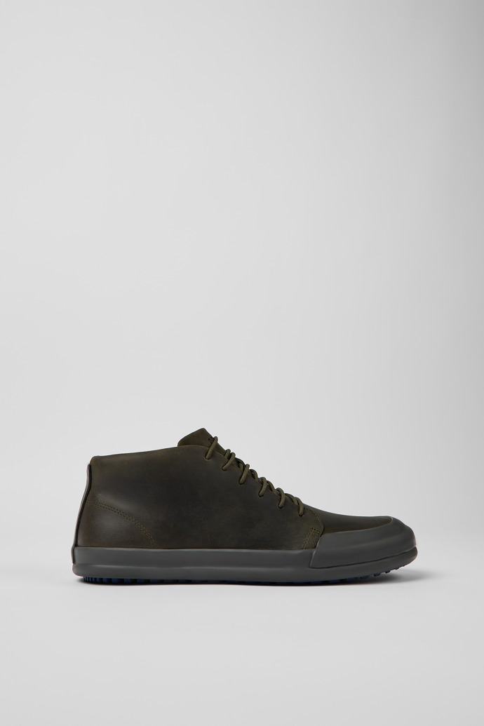 Chasis Dark green leather ankle boots for men