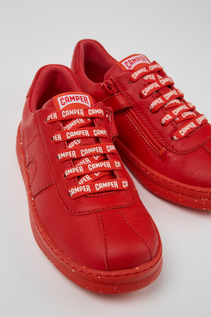 Runner Red Leather Sneakers for Kids.