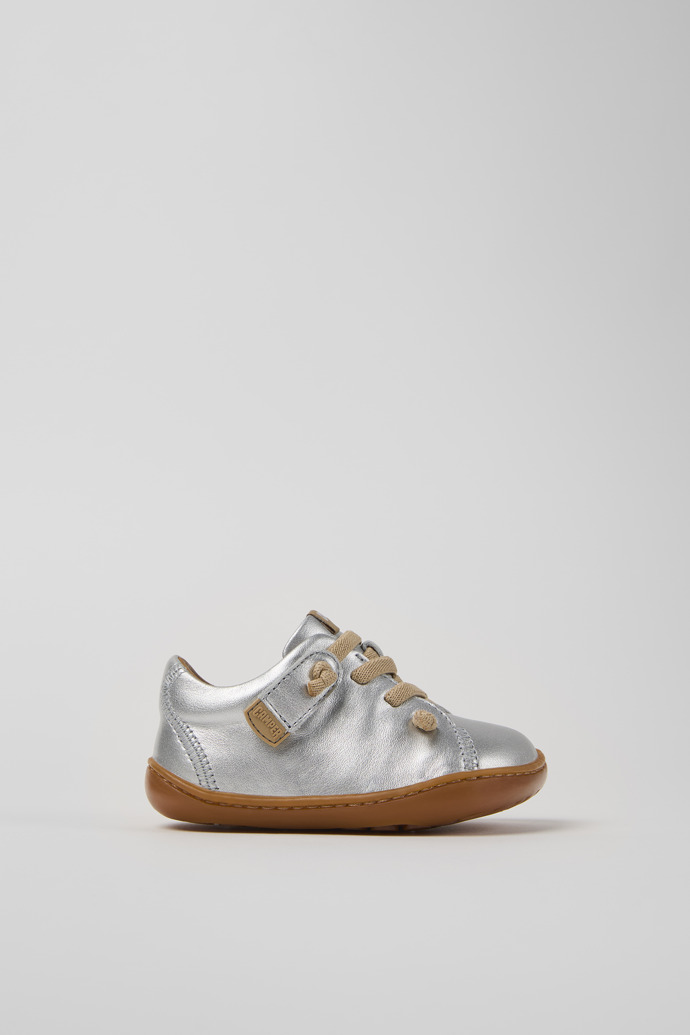 Peu Silver Leather Kids' Shoes.