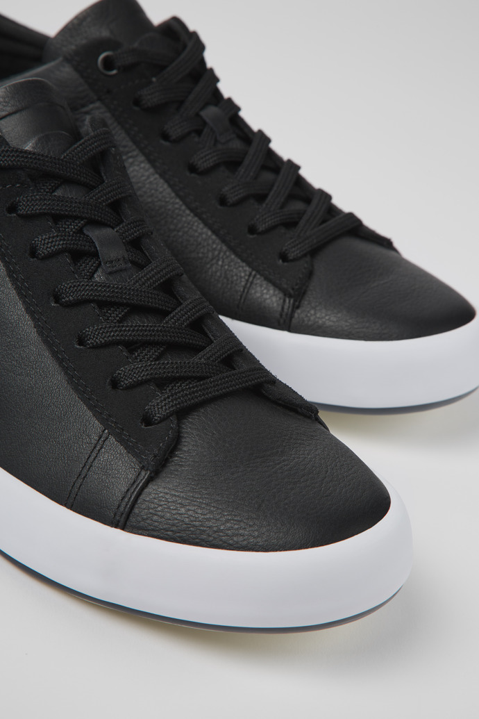Andratx Black Leather and Nubuck Sneakers for Men.