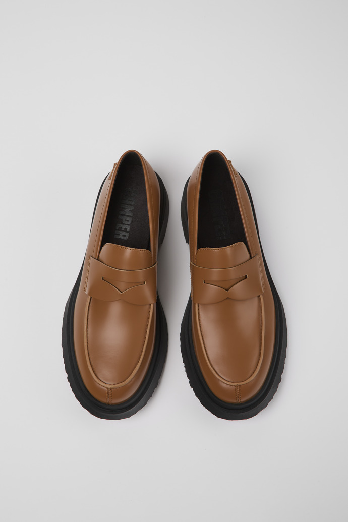 Walden Brown leather loafers for men