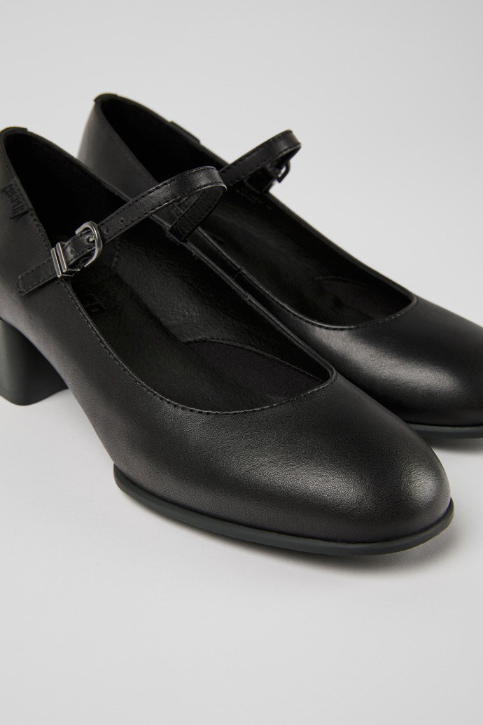 Katie Black Leather Shoes for Women.